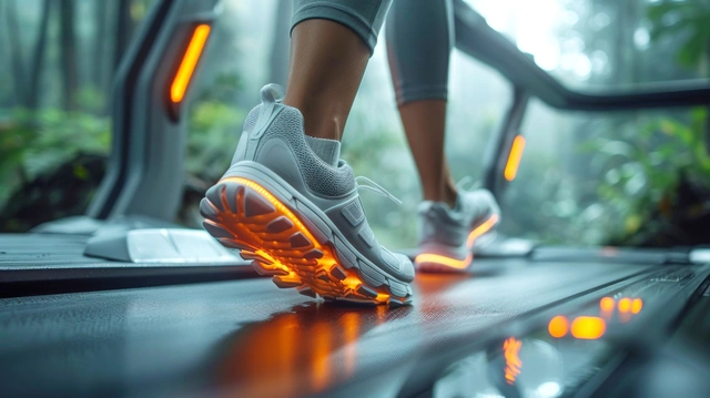 running on a treadmill